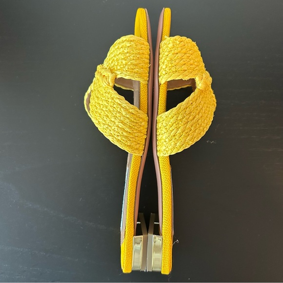 Aquazzura Yellow Rope Raffia Slides - Picture 7 of 10
